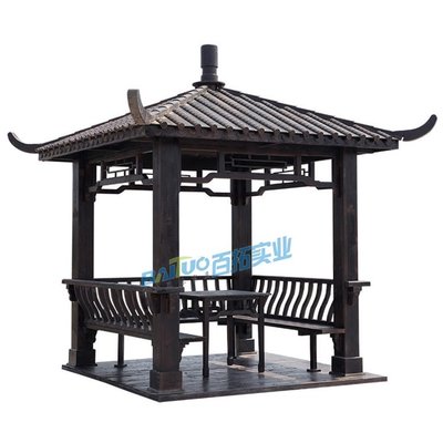 成品四角戶外涼亭 古典防腐木景觀亭子尺寸可定制，園林實(shí)業(yè)的理想選擇
